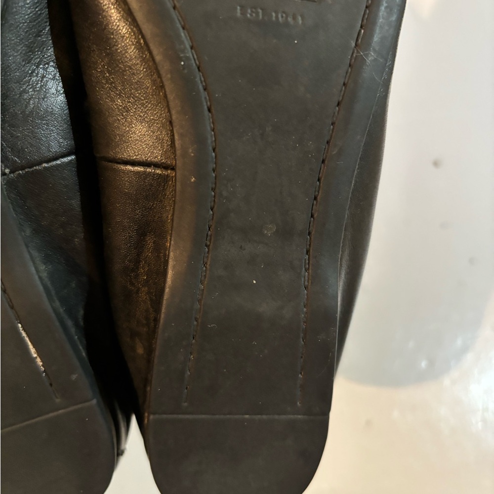 COACH Black Leather & Patent Chelsea Flat SHOES 7.5 - Picture 11 of 12